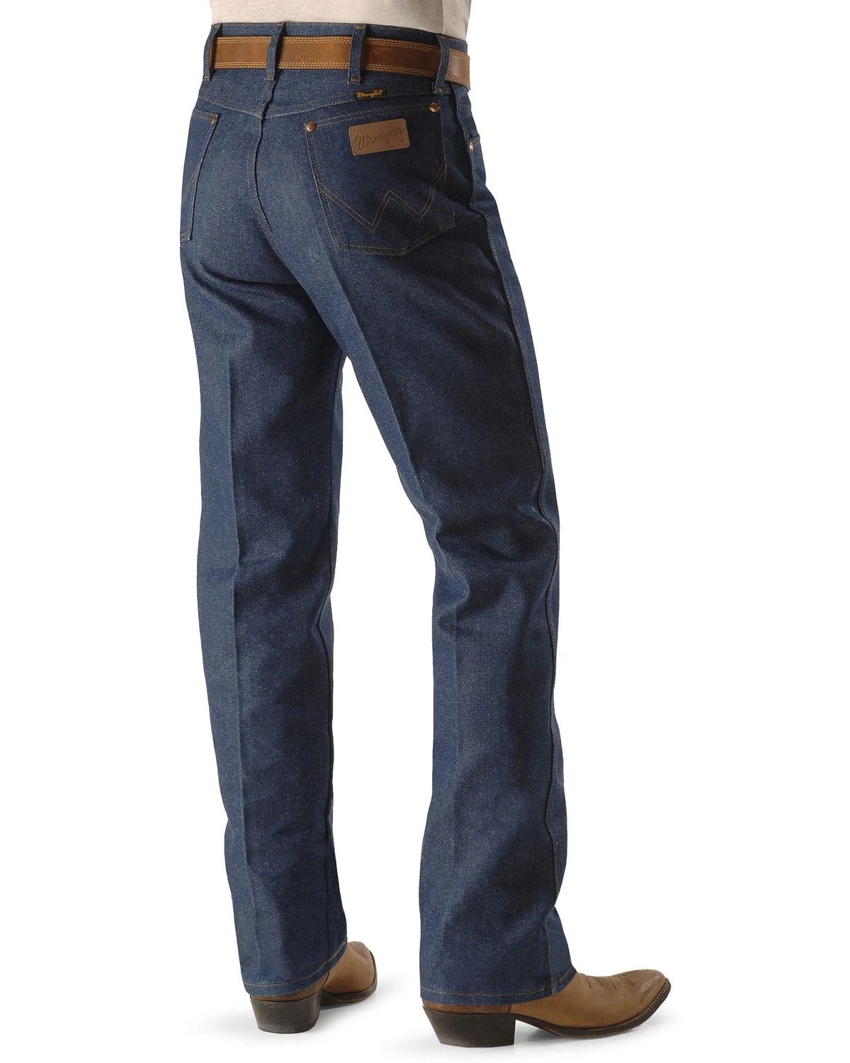 Wrangler Men's 13MWZ Dark Wash High Rise Rigid Cowboy Cut Straight Jeans 1 Wrangler Men's 13MWZ Dark Wash High Rise Rigid Cowboy Cut Straight Jeans