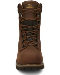 Chippewa Men's Heavy Duty Waterproof & Insulated Aged Bark 8" Work Boots - Round Toe -Optimal Clothing Store 050G25 D7 P5