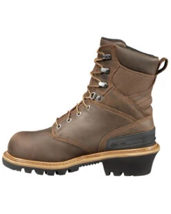 Carhartt 8" Crazy Horse Brown Waterproof Insulated Logger Boot - Composite Toe -Optimal Clothing Store 050P79 K8 P3