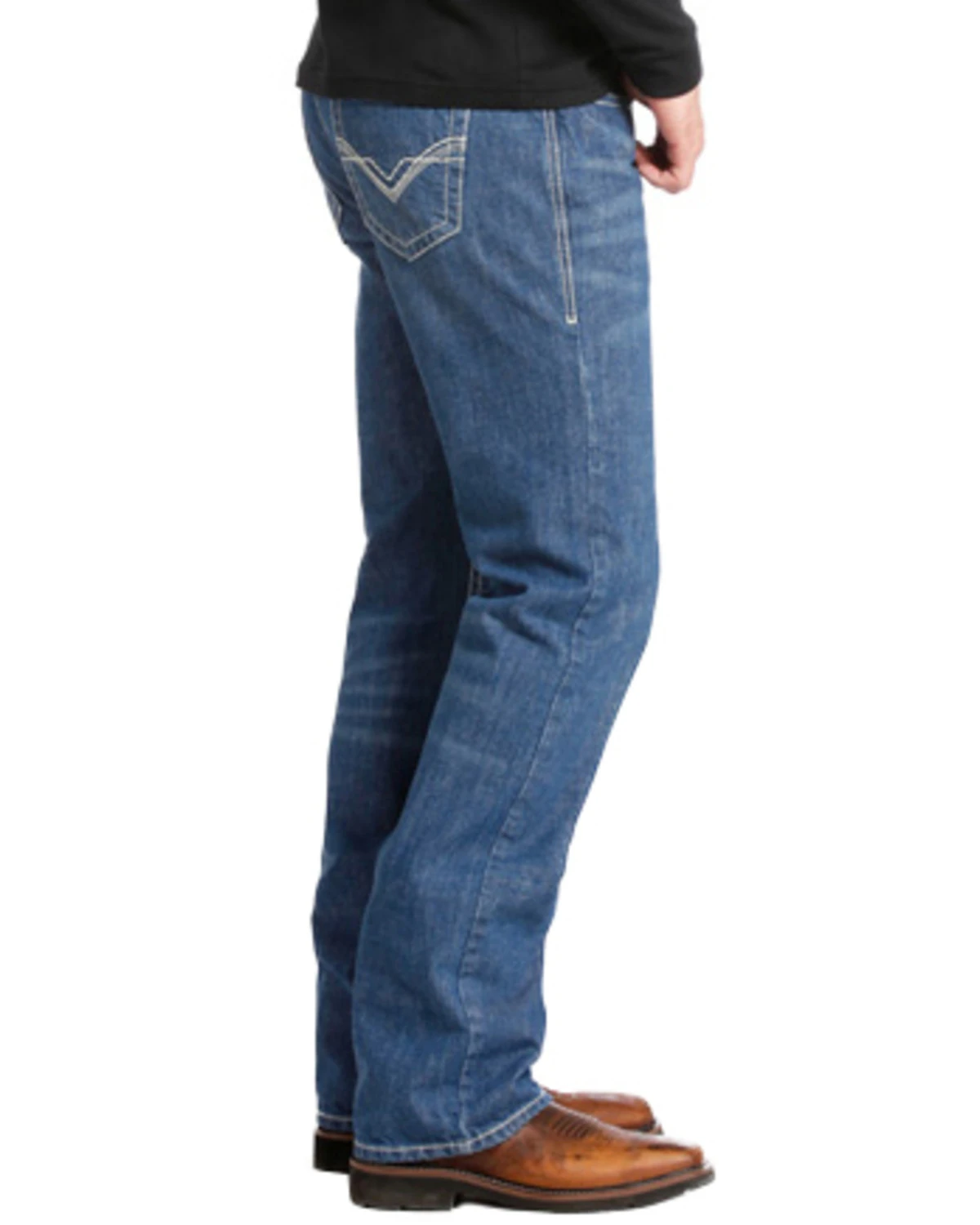 Rock & Roll Denim Men's FR Medium Wash Double Barrel Relaxed Fit Bootcut Jeans 2 Rock & Roll Denim Men's FR Medium Wash Double Barrel Relaxed Fit Bootcut Jeans - Image 2