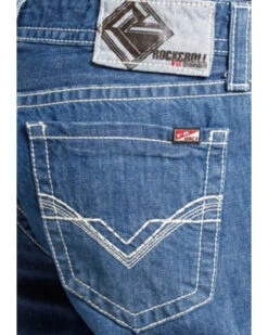 Rock & Roll Denim Men's FR Medium Wash Double Barrel Relaxed Fit Bootcut Jeans 7 Rock & Roll Denim Men's FR Medium Wash Double Barrel Relaxed Fit Bootcut Jeans -Optimal Clothing Store 0864K1 88 D2