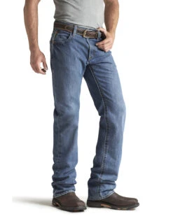 Ariat Men's FR M3 Medium Wash Loose Basic Stackable Straight Leg Jean -Optimal Clothing Store 086P41 7030 P1