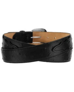 Tony Lama Men's Ostrich Print Leather Belt - Reg & Big -Optimal Clothing Store 120767 7018 P2