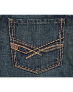 Ariat Men's Blue M3 Multi-Stitch Storm Jeans - Straight Leg -Optimal Clothing Store 2000077599 400 D2