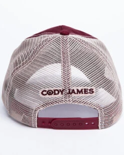 Cody James Men's Burgundy America Free Patch Mesh Ball Cap -Optimal Clothing Store 2000296730 640 P5