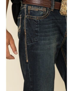 Rock & Roll Denim Men's Dark Reflex Double Barrel Relaxed Straight Jeans -Optimal Clothing Store 2000323846 402 P5