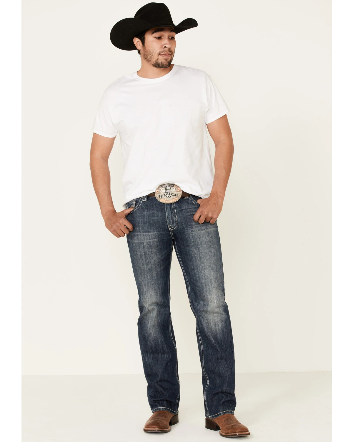 Rock & Roll Denim Men's Dark Double Barrel Relaxed Straight Leg Jeans 1 Rock & Roll Denim Men's Dark Double Barrel Relaxed Straight Leg Jeans