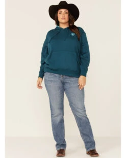 Ariat Women's Eurasian R.E.A.L Arm Logo Graphic Hoodie - Plus -Optimal Clothing Store 2000341892 410 P4