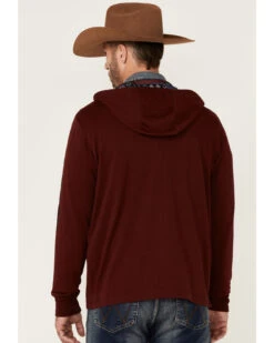 Hooey Men's Maroon Light Weight Logo Zip Hooded Jacket -Optimal Clothing Store 2000342376 640 P4