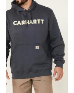 Carhartt Men's Loose Fit Midweight Logo Hooded Work Sweatshirt -Optimal Clothing Store 2000343202 400 P3