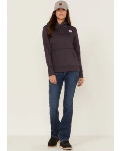 Carhartt Women's Gray Relaxed Midweight Logo Sleeve Graphic Hooded Sweatshirt -Optimal Clothing Store 2000346369 020 P4