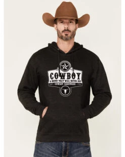 Cowboy Hardware Men's Gray Cowboy Breed Graphic Hooded Sweatshirt