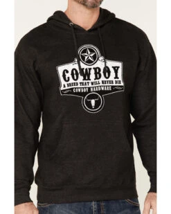 Cowboy Hardware Men's Gray Cowboy Breed Graphic Hooded Sweatshirt -Optimal Clothing Store 2000346639 020 P3
