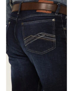 Wrangler 20X Men's Azure Vintage Dark Wash Stretch Slim Bootcut Jeans - Long -Optimal Clothing Store 2000347676 400 P4