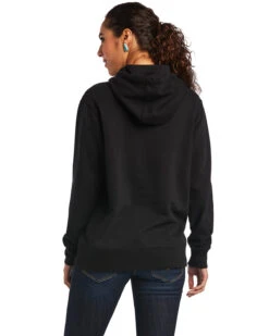 Ariat Women's Black R.E.A.L Mexico Embroidered Logo Pullover Hoodie - Plus -Optimal Clothing Store 2000347975 001 P3