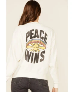 Wrangler Modern Women's Peace Wins Graphic Pullover Sweatshirt -Optimal Clothing Store 2000348105 100 P4