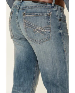 Rock 47 By Wrangler Men's Cochran Medium Wash Stretch Slim Straight Jeans -Optimal Clothing Store 2000350739 400 P4