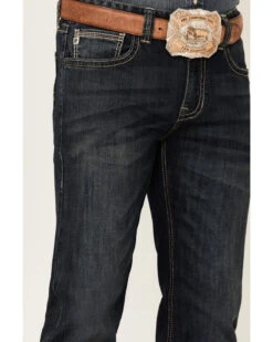 Rock & Roll Denim Men's Vintage Dark Revolver Stretch Slim Straight Jeans -Optimal Clothing Store 2000351108 400 P4