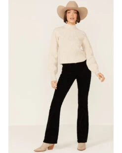 Shyanne Women's Seamed High Neck Wool Blend Pullover Sweatshirt -Optimal Clothing Store 2000351363 280 P4