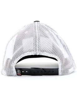 Justin Men's Black Thin Line Embroidered Flag Mesh-Back Ball Cap -Optimal Clothing Store 2000353915 001 P3