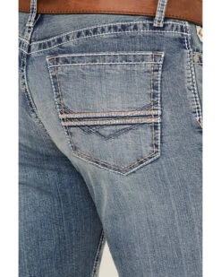 Cinch Men's Ian Medium Stonewash Performance Stretch Slim Bootcut Jeans -Optimal Clothing Store 2000355871 402 P4