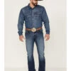 Rock 47 By Wrangler Men's Edmond Medium Wash Stretch Slim Bootcut Jeans