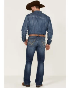 Rock 47 By Wrangler Men's Edmond Medium Wash Stretch Slim Bootcut Jeans -Optimal Clothing Store 2000359727 414 P3