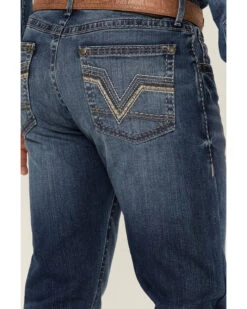 Rock 47 By Wrangler Men's Edmond Medium Wash Stretch Slim Bootcut Jeans -Optimal Clothing Store 2000359727 414 P4