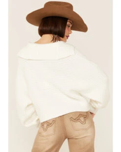 Revel Women's Sierra Collar Knit Long Sleeve Pullover Sweatshirt -Optimal Clothing Store 2000360280 100 P4