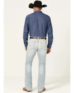 Cinch Men's Ian Light Stonewash Performance Stretch Slim Bootcut Jeans -Optimal Clothing Store 2000362747 402 P3