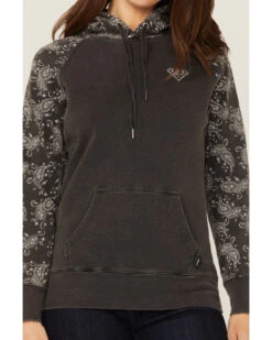 Hooey Women's Rope Like A Girl Bandana Print Pullover Hoodie Sweatshirt -Optimal Clothing Store 2000363502 022 P3