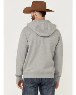 HOOey Men's Chest Stripe Light Gray Zip-Front Hooded Jacket -Optimal Clothing Store 2000363526 025 P4