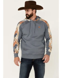 Hooey Men's Palm Tree Print Sleeve Hooded Sweatshirt