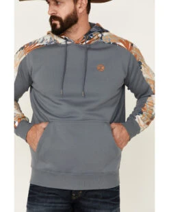 Hooey Men's Palm Tree Print Sleeve Hooded Sweatshirt -Optimal Clothing Store 2000363528 400 P3