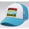Kimes Ranch Men's Turquoise & White Block Party Logo Mesh-Back Trucker Cap