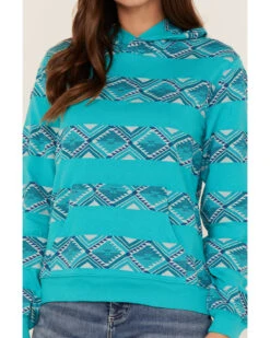 RANK 45 Women's Southwestern Stripe Pullover Sweatshirt Hoodie -Optimal Clothing Store 2000365666 440 P3