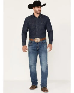 Rock 47 By Wrangler Men's Ash Medium Wash Stretch Slim Straight Jeans