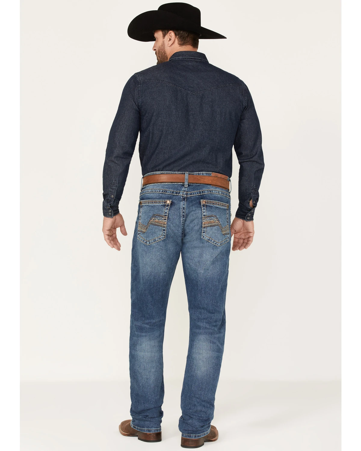 Rock 47 By Wrangler Men's Ash Medium Wash Stretch Slim Straight Jeans 3 Rock 47 By Wrangler Men's Ash Medium Wash Stretch Slim Straight Jeans - Image 3