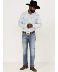 Rock & Roll Denim Men's Rifle Light Wash Reflex Stretch Skinny Jeans -Optimal Clothing Store 2000367644 204 P3