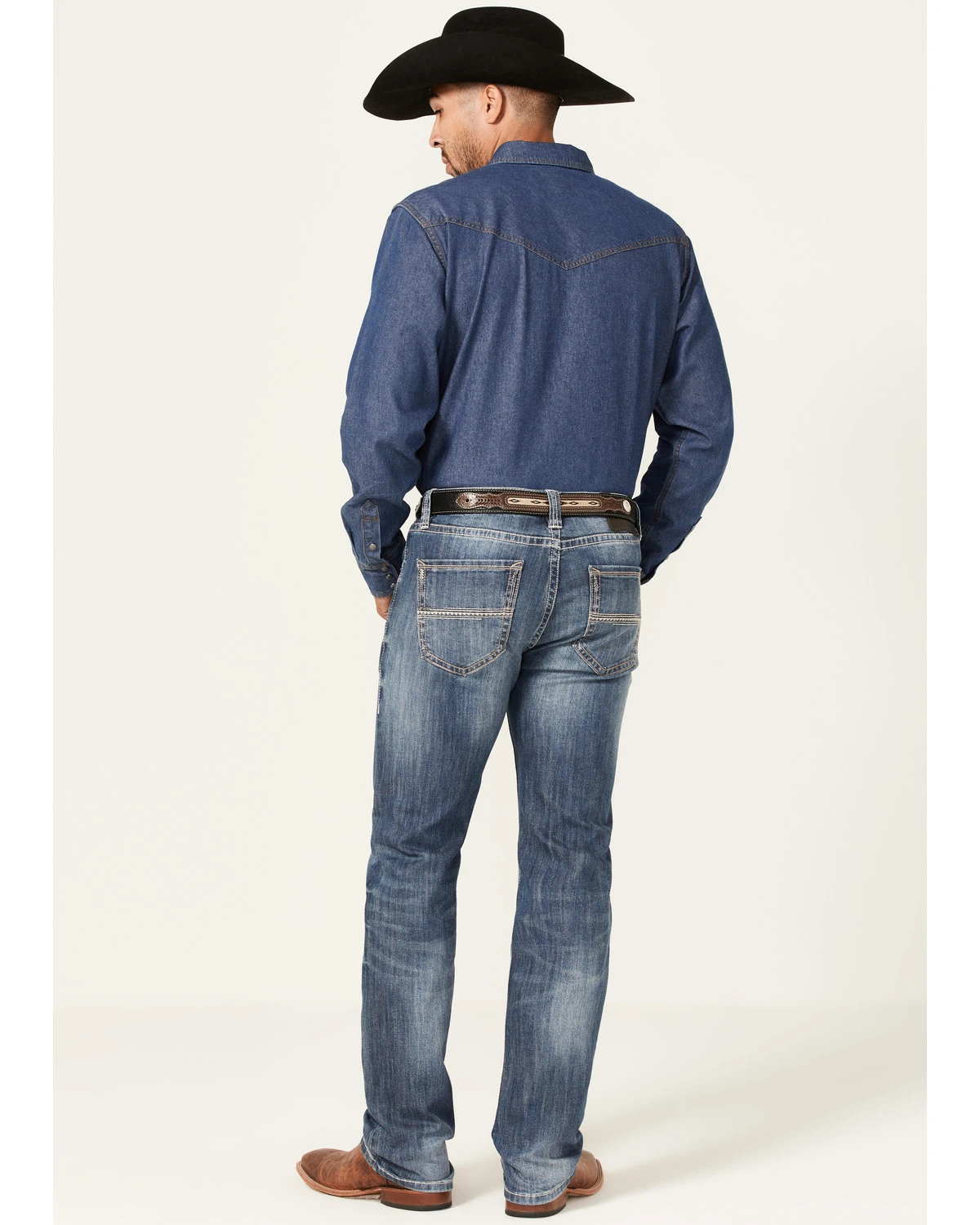 Rock & Roll Denim Men's Revolver Medium Wash Reflex Stretch Slim Straight Jeans 1 Rock & Roll Denim Men's Revolver Medium Wash Reflex Stretch Slim Straight Jeans