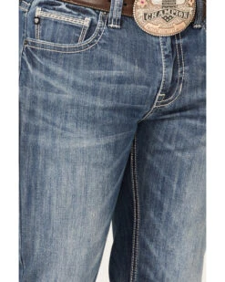 Rock & Roll Denim Men's Revolver Medium Wash Reflex Stretch Slim Straight Jeans 7 Rock & Roll Denim Men's Revolver Medium Wash Reflex Stretch Slim Straight Jeans -Optimal Clothing Store 2000367645 202 P4