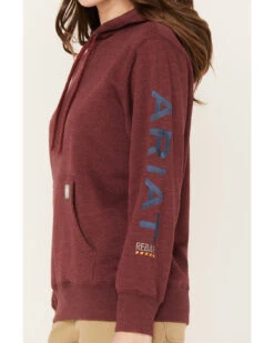 Ariat Women's Rebar Logo Sleeve Graphic Work Hooded Sweatshirt -Optimal Clothing Store 2000372132 603 P3