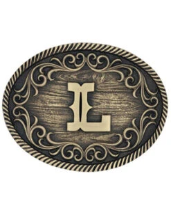 Montana Silversmiths Filigree Initial L Belt Buckle