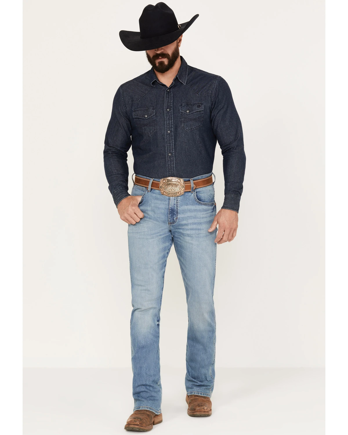 Wrangler Retro Men's 77MWZ Medium Wash Slim Boot Stretch Denim Jeans 1 Wrangler Retro Men's 77MWZ Medium Wash Slim Boot Stretch Denim Jeans