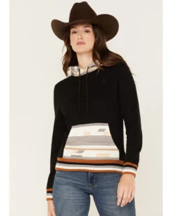 RANK 45 Women's Logo Southwestern Contrast Hoodie