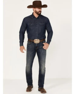 Rock & Roll Denim Men's Revolver Dark Vintage Slim Straight Dale Brisby Vintage 46' Jeans -Optimal Clothing Store 2000375477 416 P3