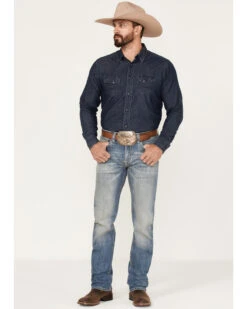 Rock & Roll Denim Men's Slim Fit Straight Rope Stitch Pocket Bootcut Jeans -Optimal Clothing Store 2000375484 412 P3