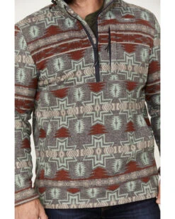 Powder River Outfitters Men's 1/2 Zip Southwestern Print Fleece Sweatshirt -Optimal Clothing Store 2000376231 022 P3