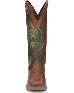 Justin Men's Rush Strike Camo Shaft Leather Pull On Snake Boots - Square Toe -Optimal Clothing Store 2000378668 340 P4
