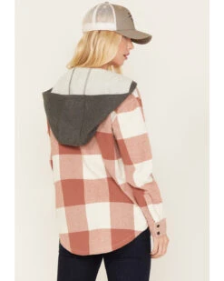 Cleo + Wolf Women's Buffalor Plaid Print Hooded Flannel Shirt 7 Cleo + Wolf Women's Buffalor Plaid Print Hooded Flannel Shirt -Optimal Clothing Store 2000380772 200 P4